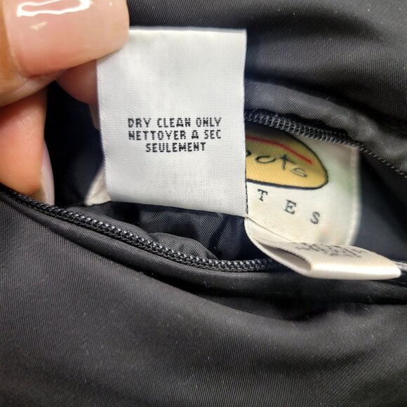 Talbots Petites Large Black Brown Reversible Feather Down Puffer Jacket *Callout - Picture 4 of 9